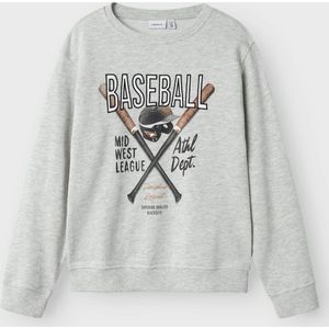 Name It kids jongens trui DEMMO Light Grey Melange Regular Fit
