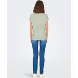 ONLY - ONLMOSTER STRIPE O-NECK TOP - T-shirt - Laurel Green - Katoen