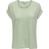 ONLY - ONLMOSTER STRIPE O-NECK TOP - T-shirt - Laurel Green - Katoen
