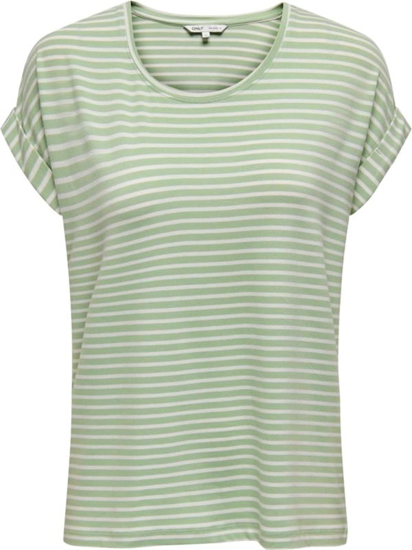 ONLY - ONLMOSTER STRIPE O-NECK TOP - T-shirt - Laurel Green - Katoen