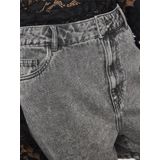 Pieces - PCABBI MW SHORTS NOOS - Korte Broeken - Lichtgrijs Denim - 87% Katoen
