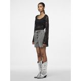 Pieces - PCABBI MW SHORTS NOOS - Korte Broeken - Lichtgrijs Denim - 87% Katoen