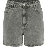 Pieces - PCABBI MW SHORTS NOOS - Korte Broeken - Lichtgrijs Denim - 87% Katoen