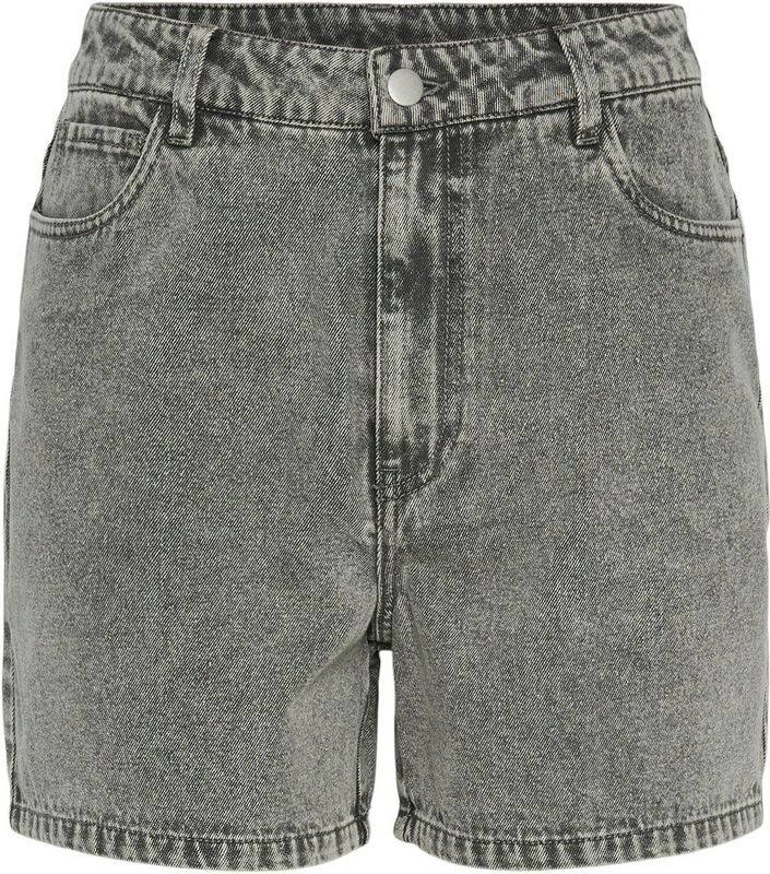 Pieces - PCABBI MW SHORTS NOOS - Korte Broeken - Lichtgrijs Denim - 87% Katoen