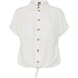 PIECES - PCPia - Blouse - Wit - Klassieke Blouse met Knoopsluiting