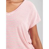 Only - Tanktop - Streep - Korte Mouwen - V-Hals