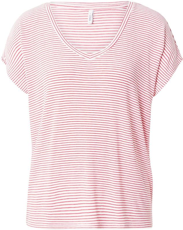 Only - Tanktop - Streep - Korte Mouwen - V-Hals