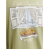 T-shirt - Motiefprint - Jersey - Ronde Hals - Kwartmouw - Losse Pasvorm