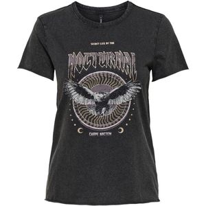 ONLY - ONLLUCY LIFE REG TOP Dames Top - Black Nocturnal - Katoen