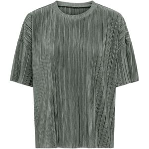 ONLY - Onlravenna S/S Plisse Top - Agave Green - Katoen - 1 Stuk