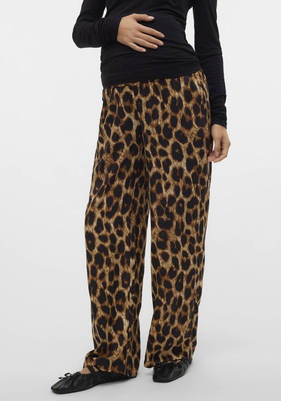 MAMALICIOUS Casual Broek - Bruin - Regular Waist