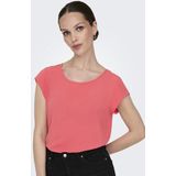 Onlvic - Top - Zwart - O-hals - Korte Mouwen - Ritssluiting - Regular Fit