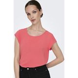 Onlvic - Top - Zwart - O-hals - Korte Mouwen - Ritssluiting - Regular Fit