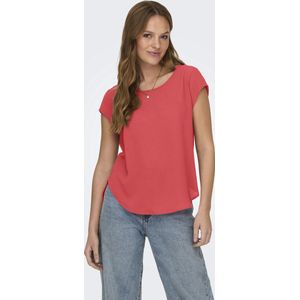 Onlvic - Top - Zwart - O-hals - Korte Mouwen - Ritssluiting - Regular Fit