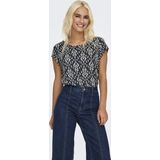 Top - Blauw - Polyester - Ronde Hals - Korte Mouwen