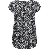 Top - Blauw - Polyester - Ronde Hals - Korte Mouwen