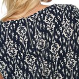 Top - Blauw - Polyester - Ronde Hals - Korte Mouwen