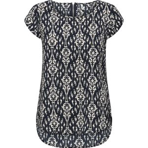 Top - Blauw - Polyester - Ronde Hals - Korte Mouwen