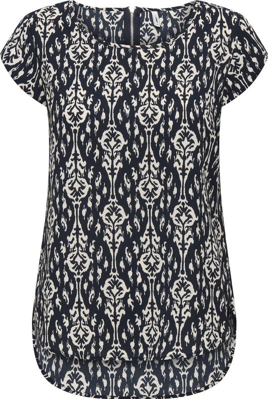 Top - Blauw - Polyester - Ronde Hals - Korte Mouwen