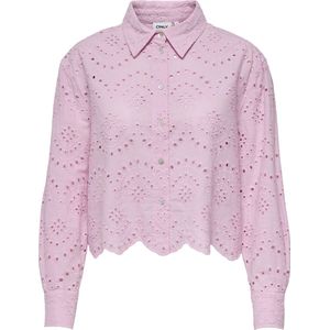 ONLY Blouse - Roze met Lange Mouwen en Knoopsluiting