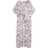 VERO MODA - Lange Jurk Caftan - Wit - Viscose - Bedrukt Motief