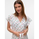 Vmpage - Korte Jurk - Zwart - Wikkelsluiting, V-Hals, Kapmouwen, Ruches