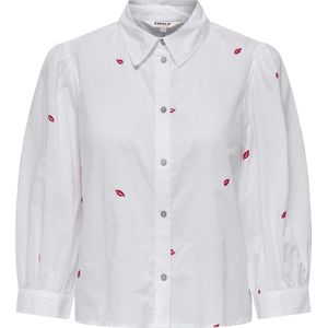 Onlcandy 3/4 Cropped Shirt WVN, wit (bright white), L