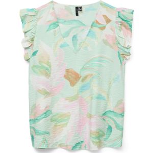 Top - Print - V-Hals - Mouwloos - Ruches - Regular Fit