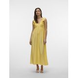 Vmjosie Sl Enkelfrill Dress WVN Ga, geel (pale banana), M