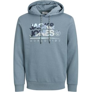 Jack & Jones - Luke Sweat Hood - Heren Hoodie - Blauw - Katoen/Polyester