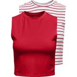 Design - Gestreepte Tops - Jersey - Mouwloos - 2 Pack