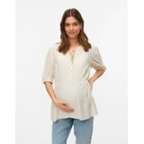 Blouse - Zacht - Regular Fit - Chinese Boord - Knoop Detail