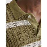 Jack & Jones - Trui - Groen/Wit - Gestreept - Polokraag