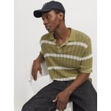 Jack & Jones - Trui - Groen/Wit - Gestreept - Polokraag