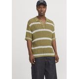 Jack & Jones - Trui - Groen/Wit - Gestreept - Polokraag