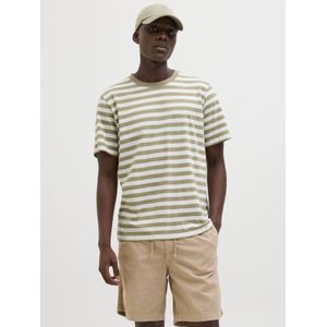Jack & Jones Jorvarenna Stripe Tee Ss Crew Neck, Beige foncé, M