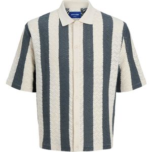 Jack & Jones - JORTYLER KNIT SS POLO - Trui - Sea Salt Stripes - Korte Mouwen - Loose Fit