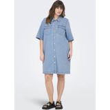 Carbelle - Korte Jurk - Denim - Regular Fit - Overhemd Kraag - 2/4 Mouwen