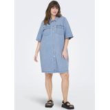 Carbelle - Korte Jurk - Denim - Regular Fit - Overhemd Kraag - 2/4 Mouwen