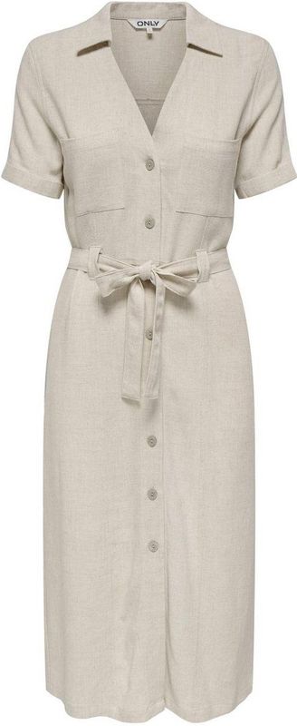 Only - Onlsiesta - Jurk - Zand - 80% Viscose - 20% Linnen