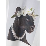 Name It T-Shirt - NkfVotea - Bright White/Panther - Name It - 7-8 jaar (122-128) - T-Shirt