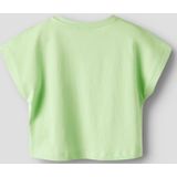 Crop Top - Rubberen Print - Ronde Hals - Kapmouwen - Kort - Loose Fit