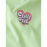 Crop Top - Rubberen Print - Ronde Hals - Kapmouwen - Kort - Loose Fit