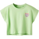 Crop Top - Rubberen Print - Ronde Hals - Kapmouwen - Kort - Loose Fit