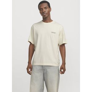 Jack & Jones - Jorislington Type Tee - T-shirt - Antiek Wit - Losse Pasvorm, Ronde Hals, Korte Mouwen