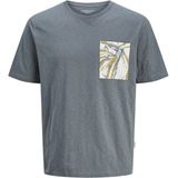JACK&JONES - JORSPLIT AOP POCKET TEE - T-shirt - Stormy Weather