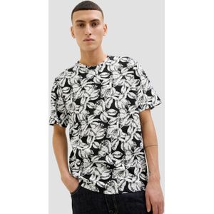 JACK&JONES JORSPLIT AOP TEE SS CREW NECK Heren T-shirt - Zwart - Katoen