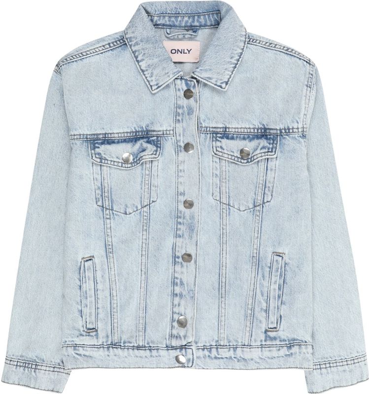 Kogbelieve - Denim Jas - Blauw - Knoopsluiting - Lange Mouwen - Borstzakken