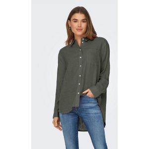 ONLY Longbluse »ONLTOKYO L/S LINEN BLEND SHIRT«, mit Leinen