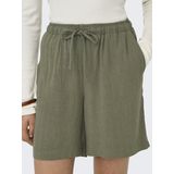 Korte Broeken - Donkergroen - 80% Viscose - 20% Linnen - Regular Fit